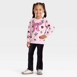 Disney Minnie Mouse Girls Fuzzy Sweatshirt Pink Bow Size 2T NWT